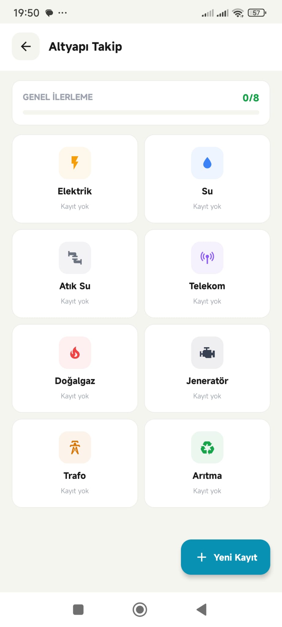 Altyapı Takip Ekran Görüntüsü