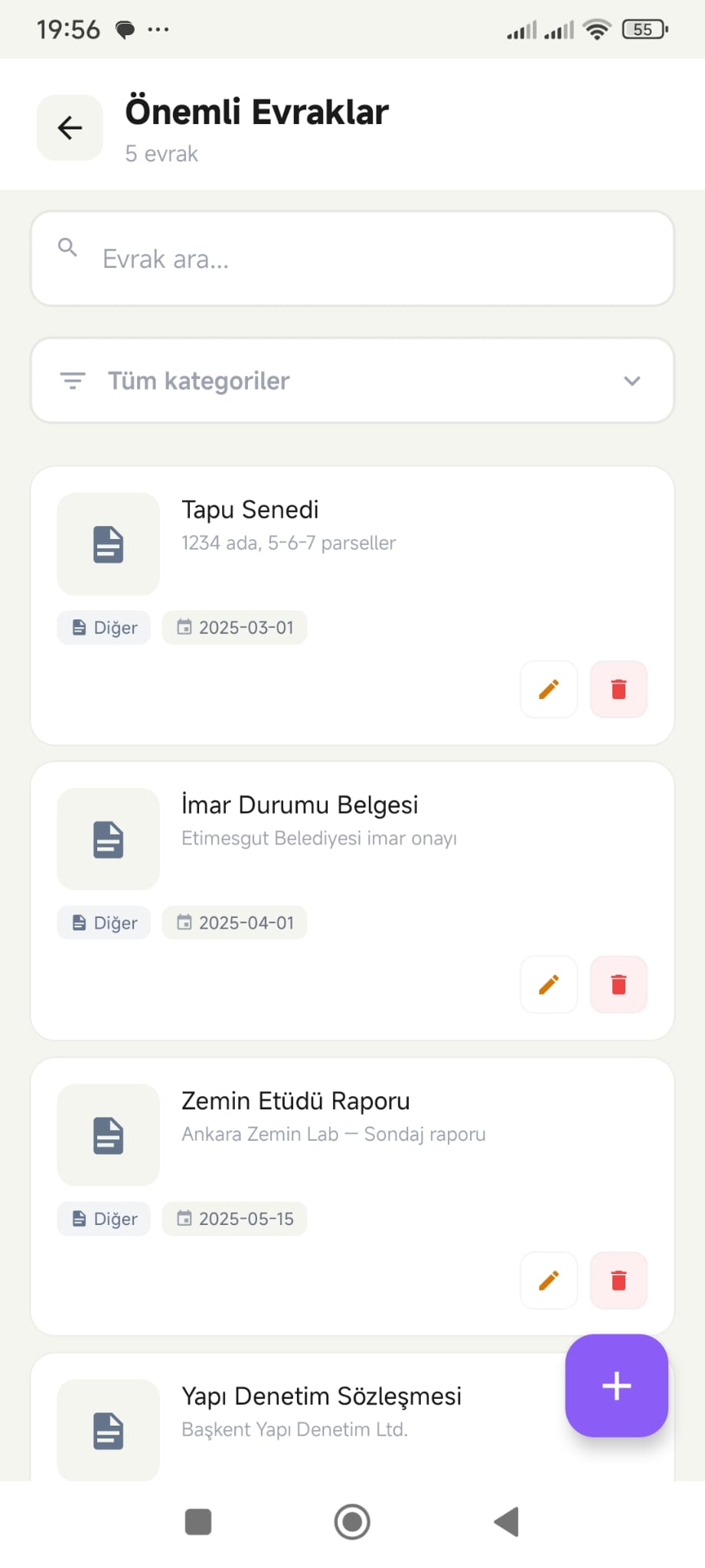 Önemli Evraklar Ekran Görüntüsü