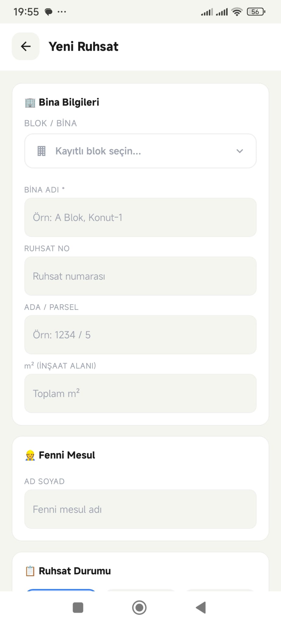 Ruhsatlar Ekran Görüntüsü